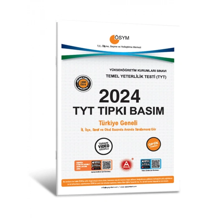 2024 TYT Çıkmış Sorular-Tıpkı Basım-Bire Bir ÖSYM-Tamamı Video Çözümlü