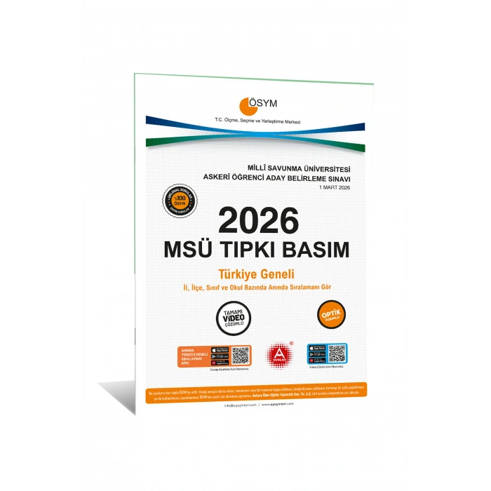 2026 MSÜ Çıkmış Sorular-Tıpkı Basım-Bire Bir ÖSYM-Tamamı Video Çözümlü