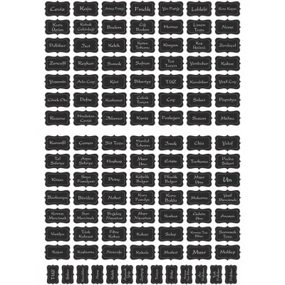 130 Adet Baharat Etiketi Suya Dayanıklı 2 X 4 CM