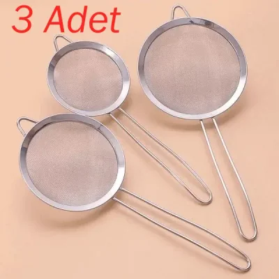 3 Adet Çelik Boy Çay Süzgeci
