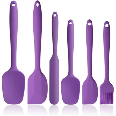 6 Adet Silikon Servis Spatula Seti Mor Renk