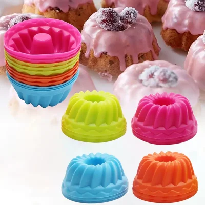6li Renkli Mini Silikon Muffin Kalıbı ,Minik Kek Kabı ,Jole Kalıbı ,Cupcake Kalıbı