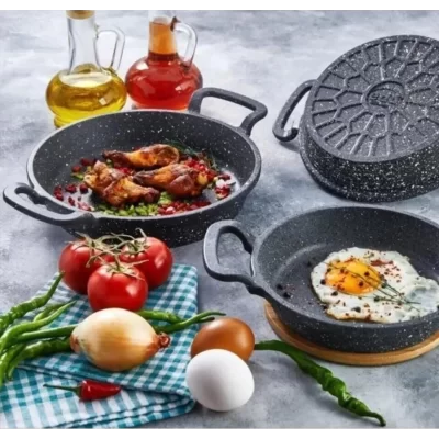 3Lü Sahan Set Siyah