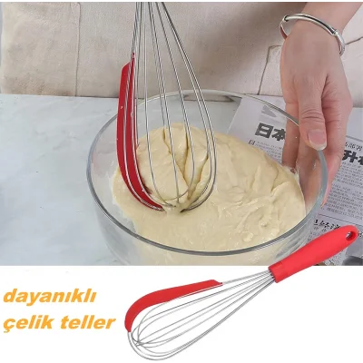 Silikon Kazıyıcı Çırpma Teli Yumurta Çırpıcı