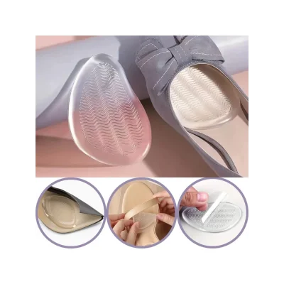 Bayan Ayakkabı Kaydırmaz Jel Ön Tabanlık, Silikon Yarım Ayakkabı Tabanlığı, 1 Çift