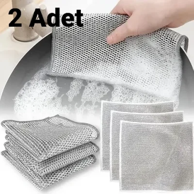 Çift Katlı Çizmez Ovalama Bulaşık Bezi 2 Adet