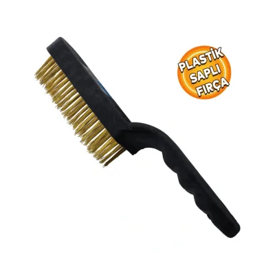 Plastik Saplı Tel Fırça Kir Pas Mangal Barbekü Izgara Çok Amaçlı Temizleme