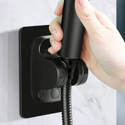 Yapışkanlı Duş Başlığı Tutucu Siyah Renk