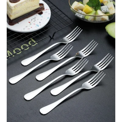 Yemek Çatalı 6 Parça, Paslanmaz Çelik Çatal Gümüş, 6lı Masa Çatal Seti