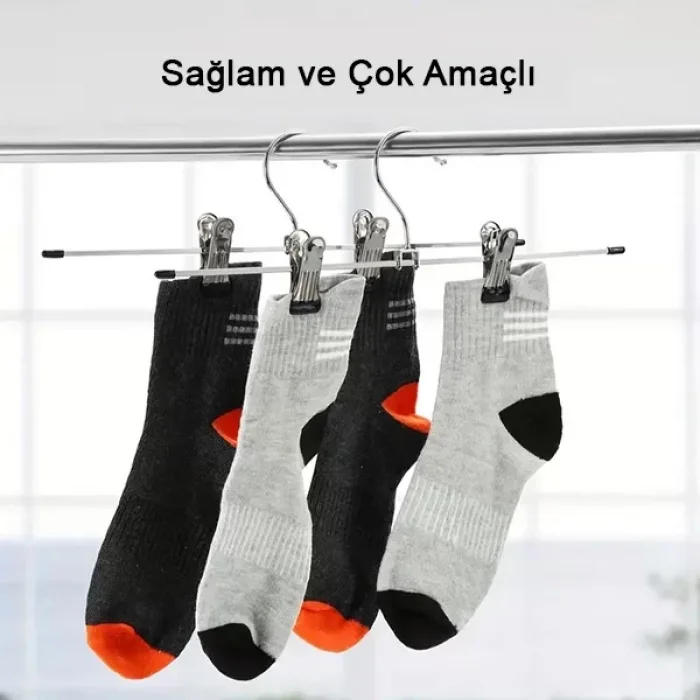 1 Adet Mandallı Pantolon Etek Askısı 40 Cm Metal