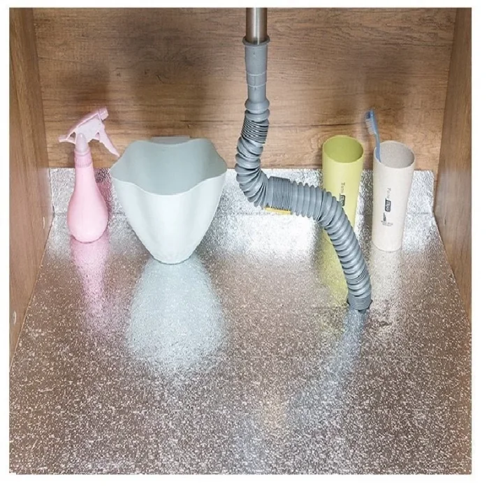 10 Mt Yapışkanlı Mutfak Tezgah Üstü Folyo Gümüş