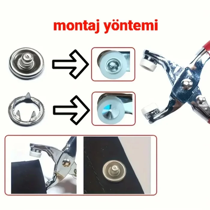 100 Lü Çıt Çıt Pense Seti Metal Çıt Çıt Makinesi