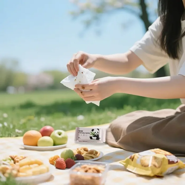 2 Adet Sevimli Figürlü Mini Islak Cep Mendili Panda Zebra Fil Zürafa Renkli Tasarım Cep Mendili