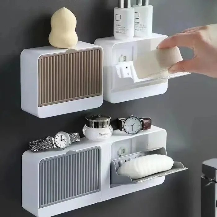 2 Bölmeli Su Tutmaz Katı Sabunluk