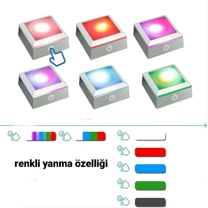 3D Kristal Gece Lambası