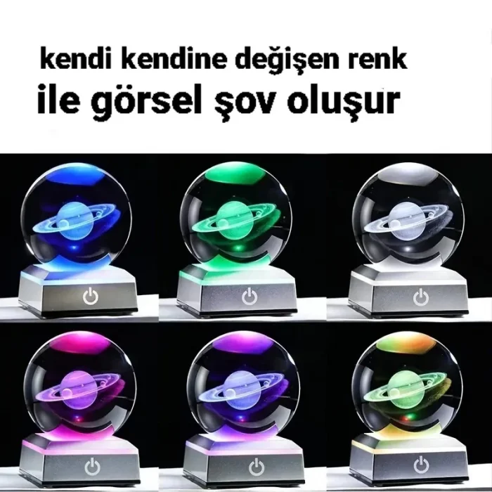 3D Kristal Gece Lambası