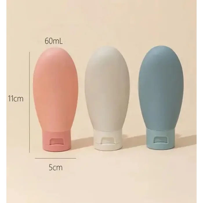 3lü Seyehat Tipi Doldurulabilir Şampuan Krem Kutusu