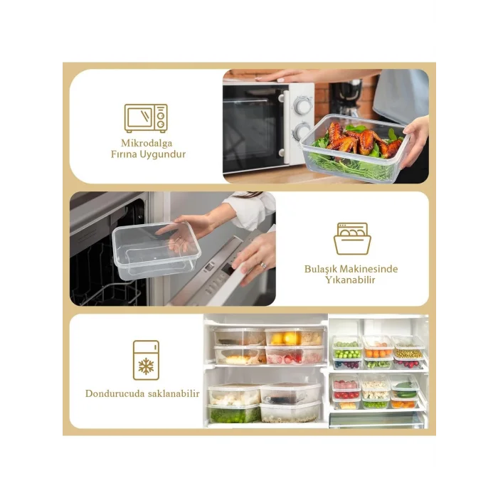 Buzluk Ve Buzdolabı Organizer Saklama Kabı 3 Adet