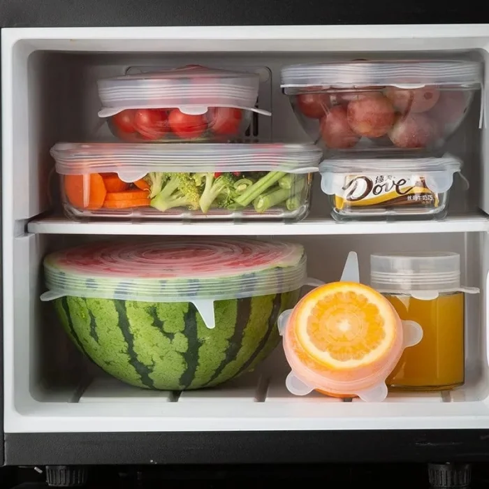 6 Lı Esnek Silikon Streç Kapak Seti