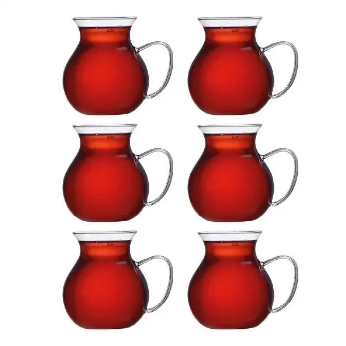 6 lı Keyfli Borosilikat Çay Bardağı