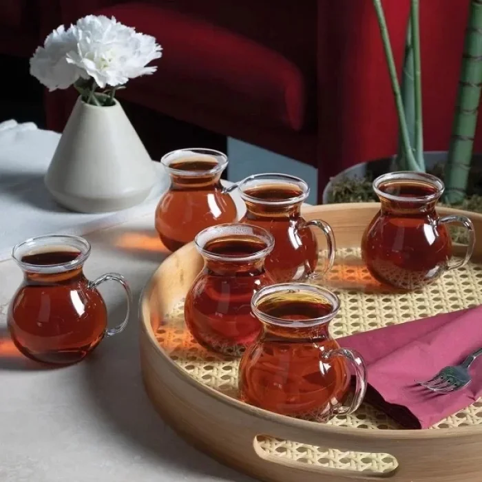 6 lı Keyfli Borosilikat Çay Bardağı
