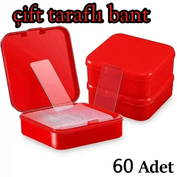 60 Parça Çok Amaçlı Çift Taraflı Bant 1 x 4 Cm
