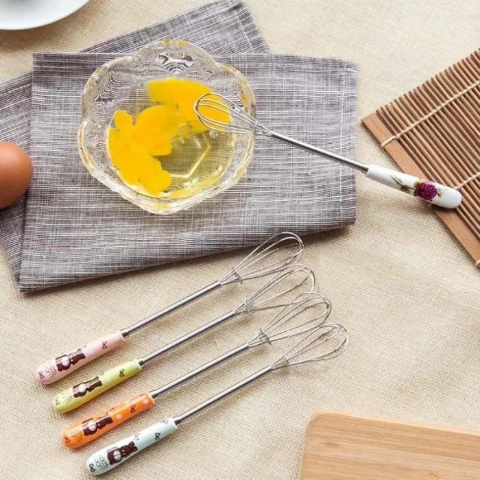 Porselen Saplı Çelik Mini Çırpıcı