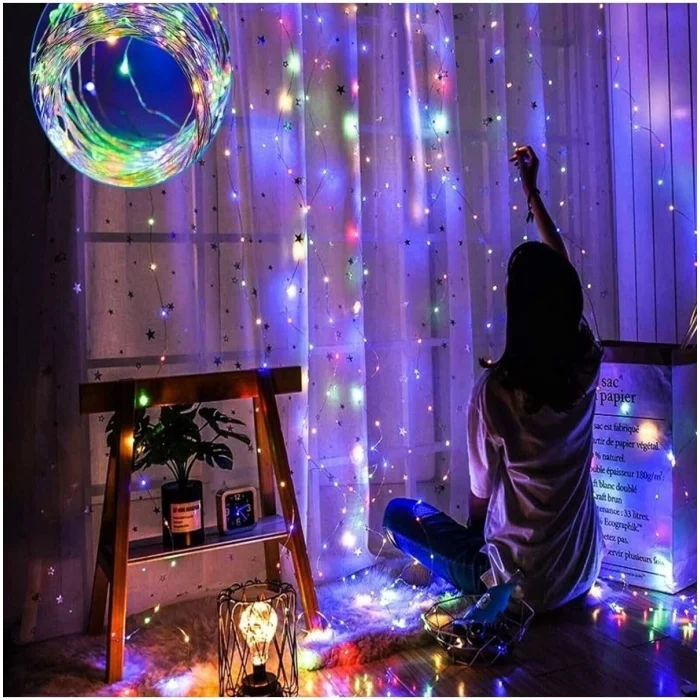 3 Mt Renkli Rgb Peri Led Işık Pilli