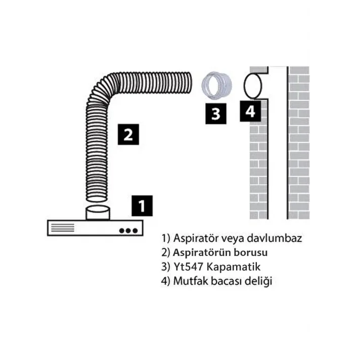 Tek Yönlü Baca Klapesi Mutfak Sızdırmaz Çekvalfi Aspiratör Davlumbaz Kötü Koku Önleyici