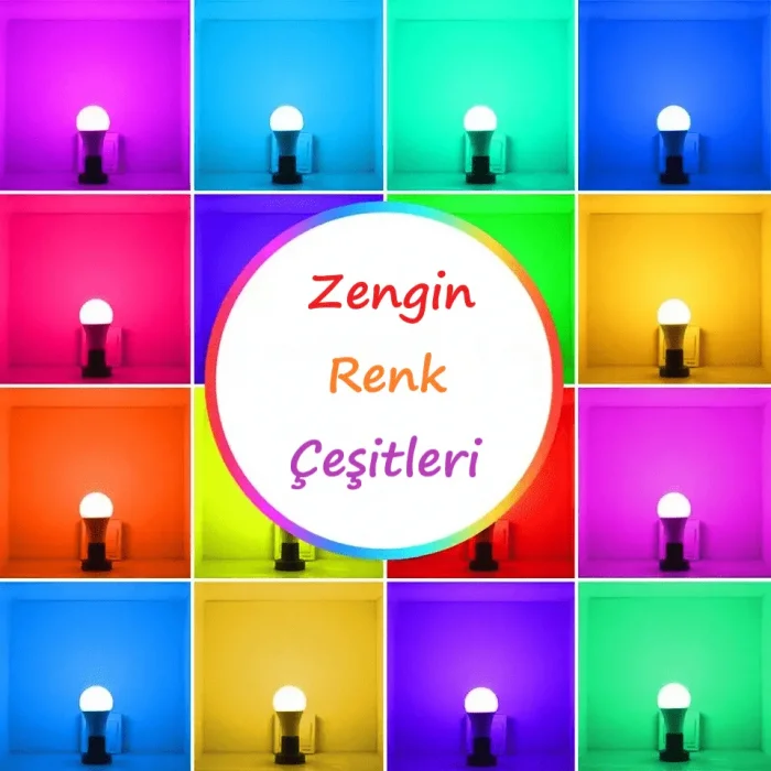 Kumandalı Renk Değiştiren Led Ampül 9W Rgb