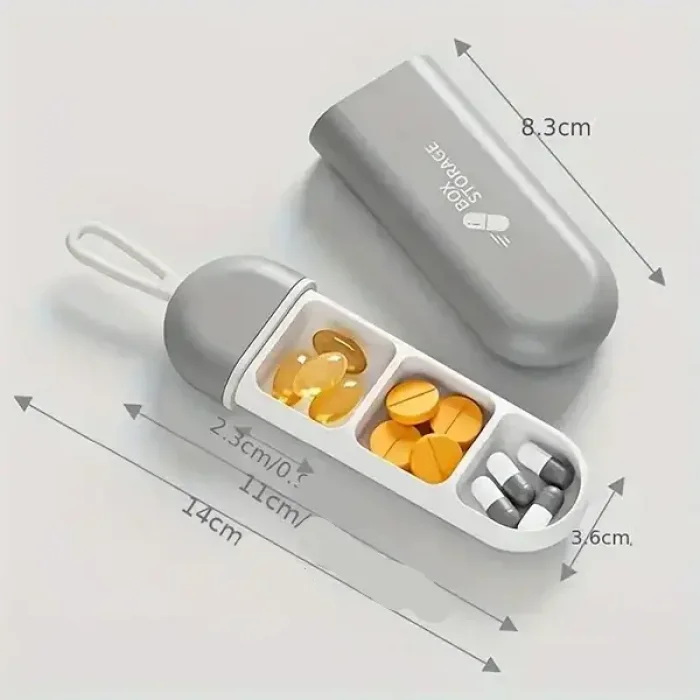 3 Bölmeli Seyahat Tipi İlaç Saklama Kutusu