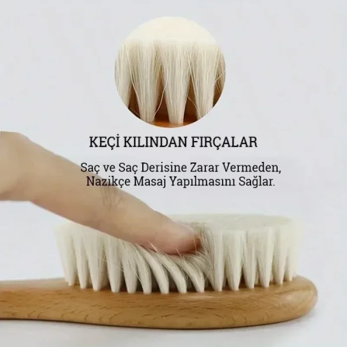 Doğal Bebek Keçi Kılı Tarak Keçi Kılı Bebek Fırçası