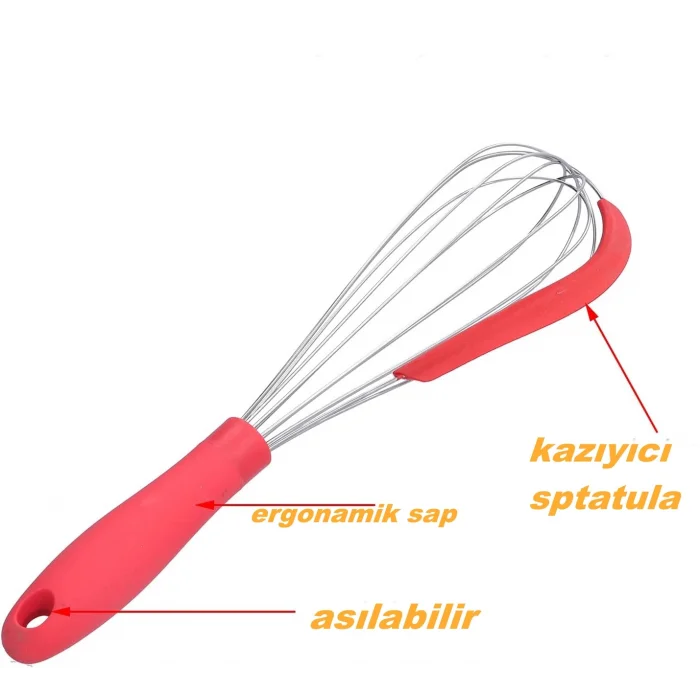 Silikon Kazıyıcı Çırpma Teli Yumurta Çırpıcı