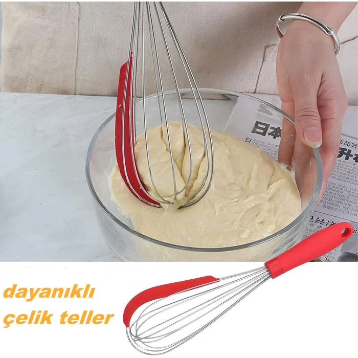 Silikon Kazıyıcı Çırpma Teli Yumurta Çırpıcı