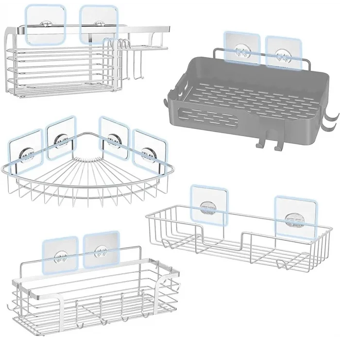4 Adet Yapışkanlı Raf Tutucu Kanca – Delmeden Şeffaf Duvar Askı Aparatı Çerçeve Askısı