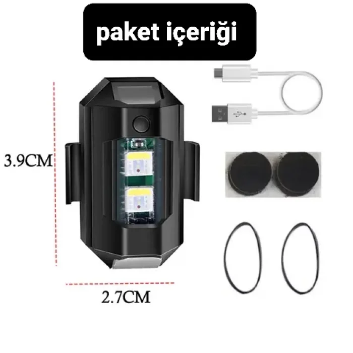 7 Renk Çakarlı Bisiklet Motorsiklet Drone Işığı