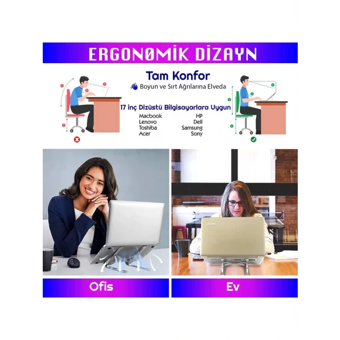 Alüminyum Laptop Standı Ayarlanabilir