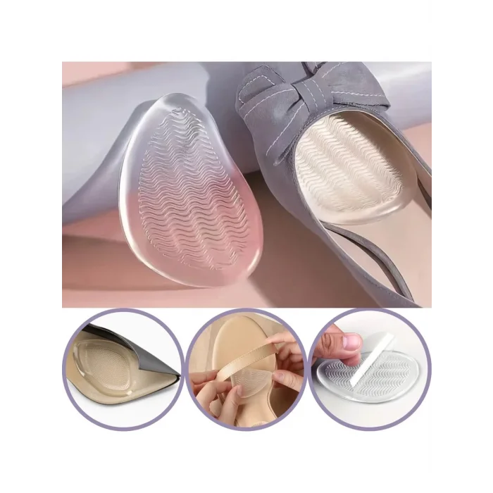 Bayan Ayakkabı Kaydırmaz Jel Ön Tabanlık, Silikon Yarım Ayakkabı Tabanlığı, 1 Çift