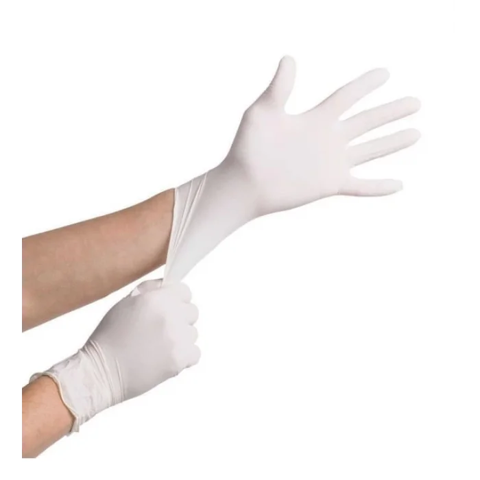 Beybi Lateks Pudralı Eldiven Muayene Beyaz M Beden