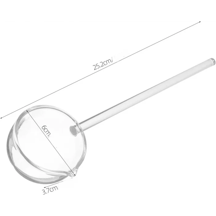 Borosilikat Cam Kepçe Lüks Isıya Dayanıklı Servis Sunum Kaşığı Cam Sos ve Çorba Kepçesi