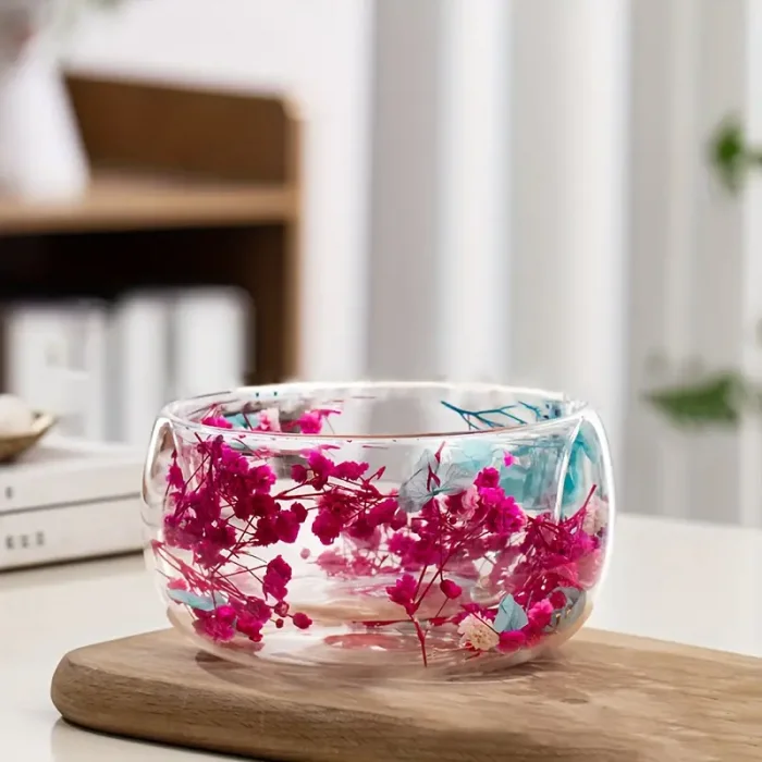 Çiçekli Çift Çındarlı Tatlı Çerez Kasesi El Yakmaz