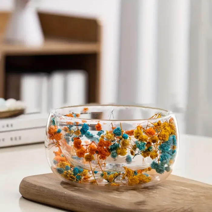 Çiçekli Çift Çındarlı Tatlı Çerez Kasesi El Yakmaz