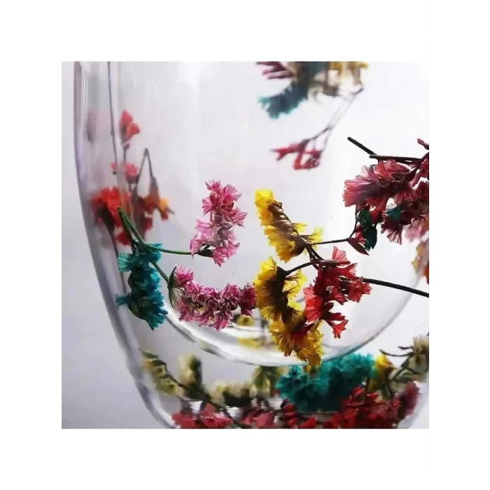 Çift Cidarlı İçi Çiçekli Bardak Kupa Fincan