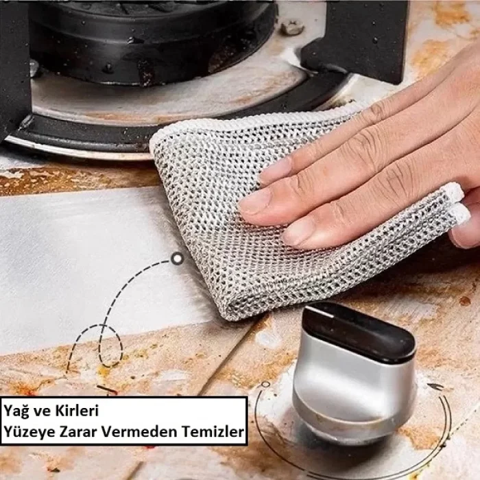 Çift Katlı Çizmez Ovalama Bulaşık Bezi 2 Adet