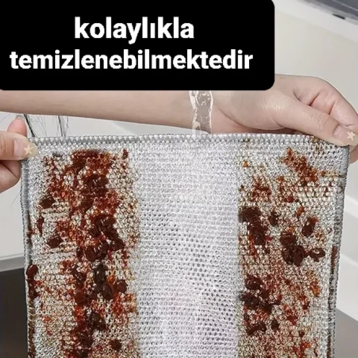 Çift Katlı Çizmez Ovalama Bulaşık Bezi 2 Adet