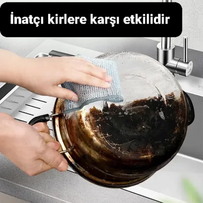 Çift Katlı Çizmez Ovalama Bulaşık Bezi 2 Adet