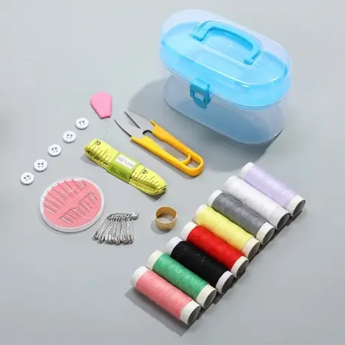 Dikiş kutusu İğne İplik Kanca Düğme Mezura