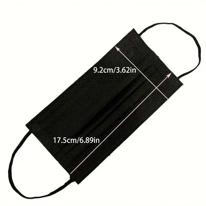 10lu Elastik Kulak Maske Siyah Renk