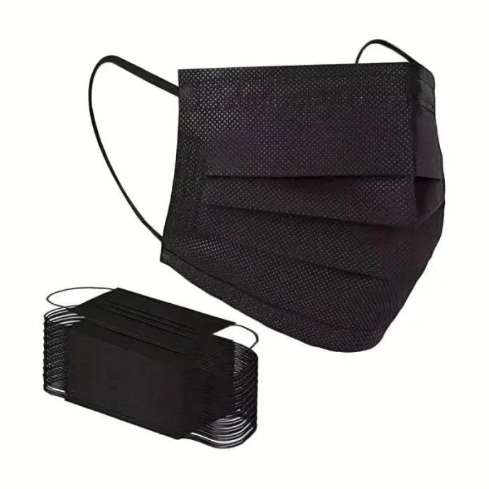 10lu Elastik Kulak Maske Siyah Renk