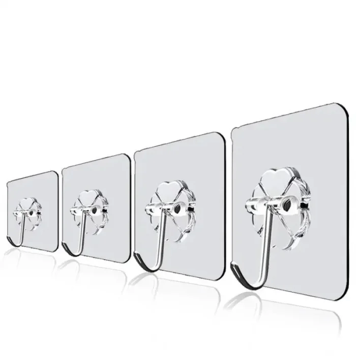 Güçlü Tekli Şeffaf Yapışkanlı Askı 5 Adet